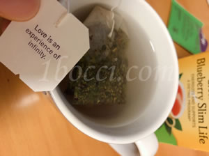 Yogi Tea 緑茶ブルーベリー スリムライフのメッセージ