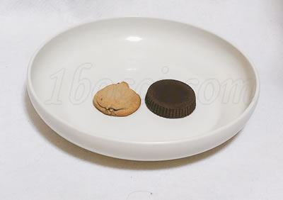 Atkins オーガニック・ピーナッツバターカップ ミルクチョコレートとカントリーマアムの厚さの比較