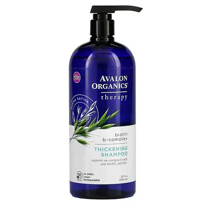 Avalon Organics シックニング・シャンプー ビオチン B-コンプレックス・セラピー 32 液量オンス (946 ml)